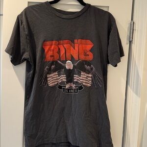 Anine Bing Vintage Bing Tee | Washed Black | Eagle Los Angeles Graphic | Size S